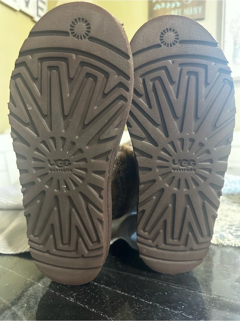 UGG Brown and Cream Patterned Knit Boot-Children’s